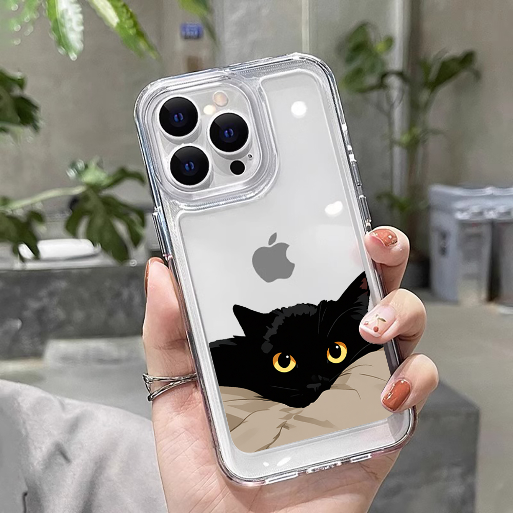 Phone Cases Funny - Gato preto engraçado casal moda caso