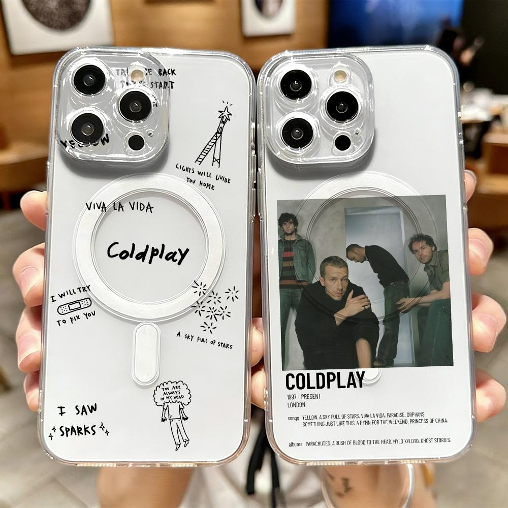 Phone Cases Cool - Capa de Celular Transparente Magnética C-Coldplay