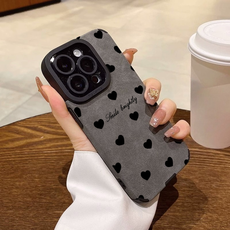 Phone Cases Best - New Luxury Black Love Heart Soft