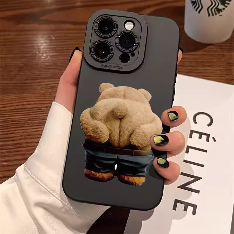 Phone Cases Funny - Engraçado legal urso silicone caso de