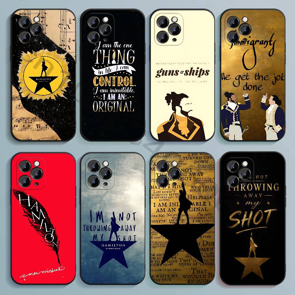 Phone Cases Hamilton - Capa de Silicone Preta Macia TPU