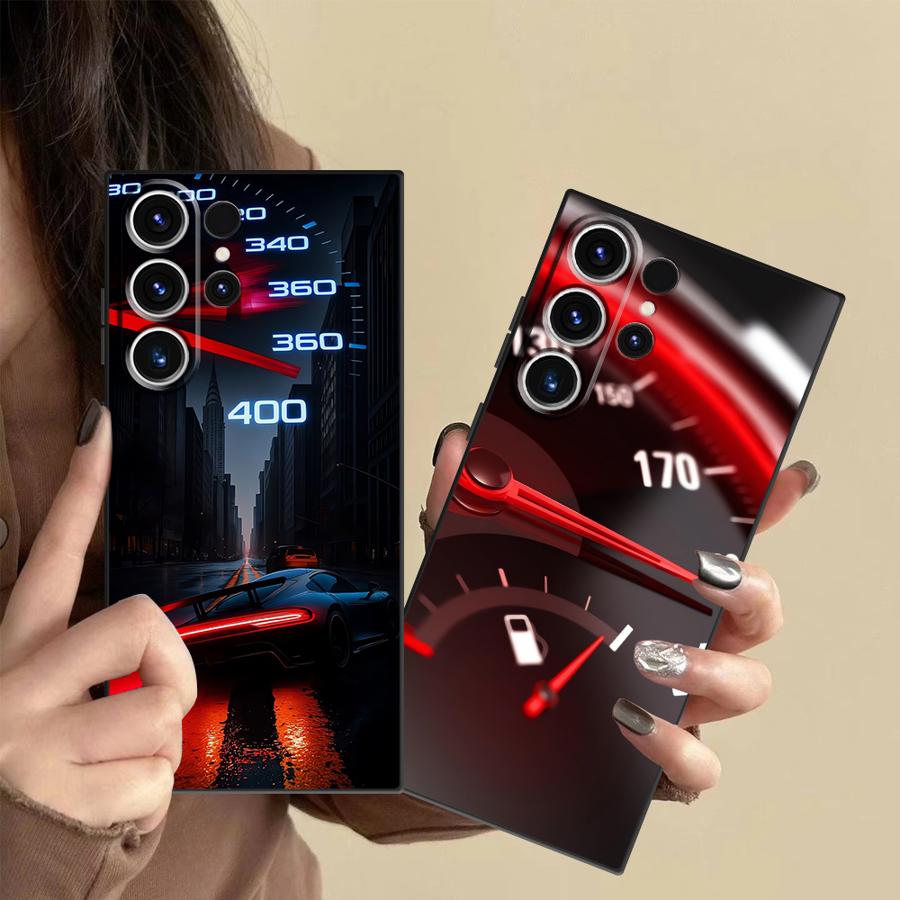 Phone Cases Samsung S25 Fe - Capa Vermelha com Design de Medidor