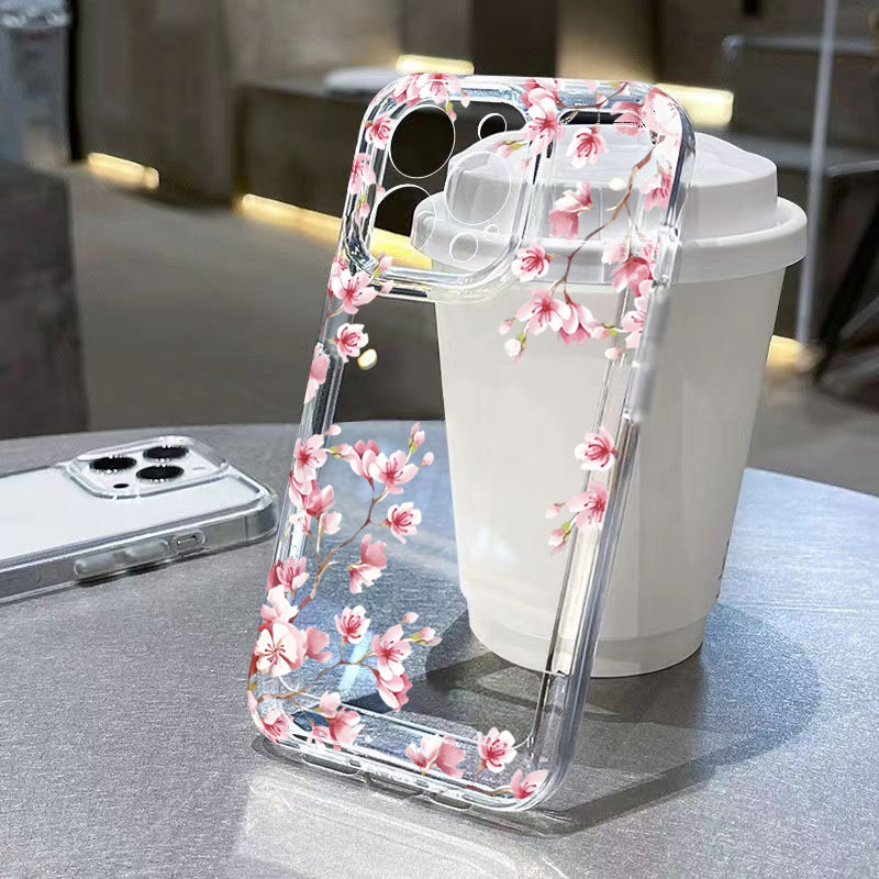 Phone Cases Best - Rosa flor design transparente caso de