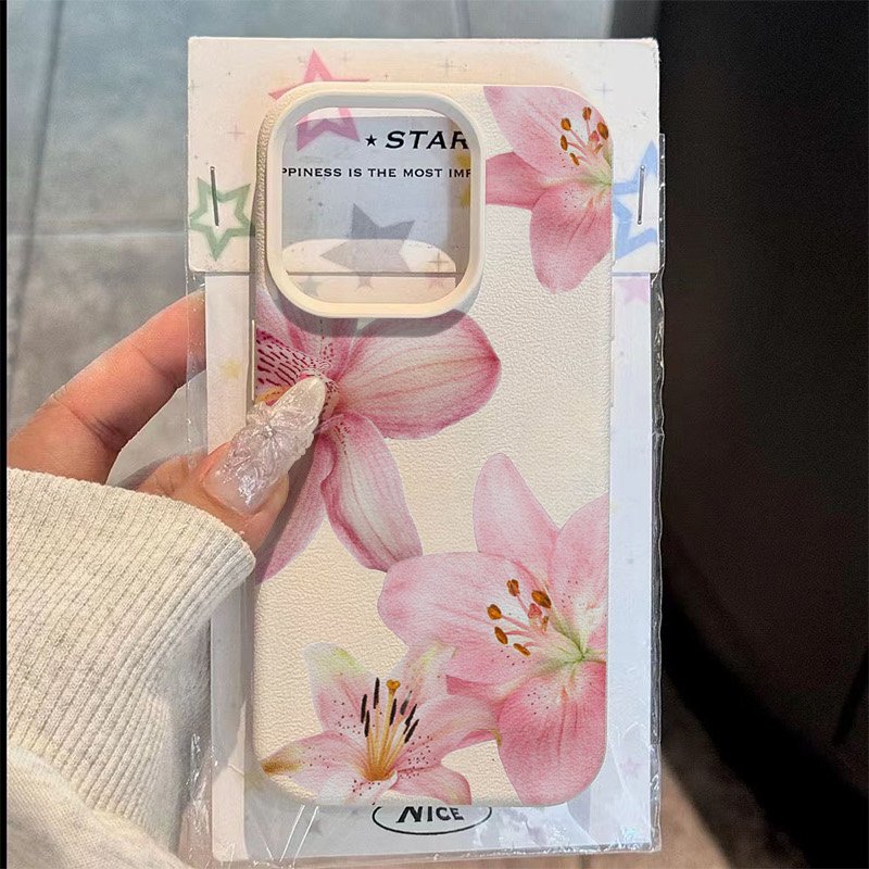 Phone Cases Samsung S25 Fe - Rosa lírio lichia textura caso de