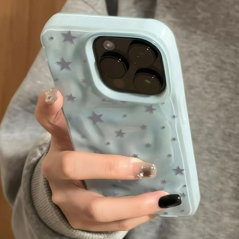 Phone Cases Green - Minimalista cinza-azul estrela onda textura caso