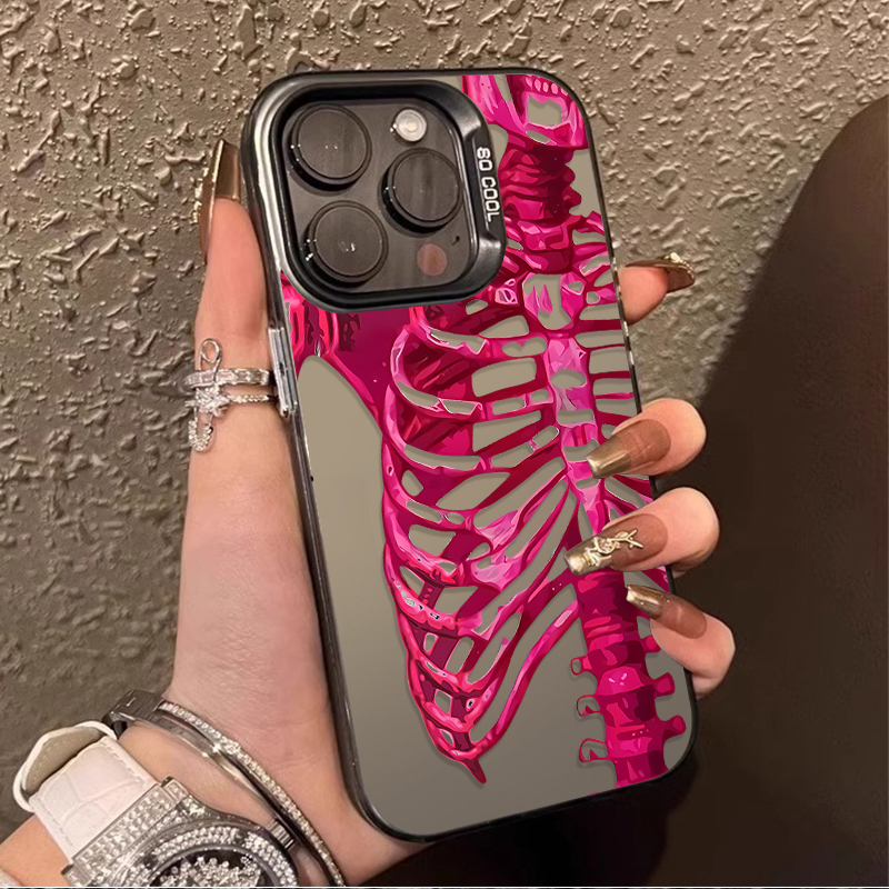 Luxo rosa verde crânio caso de - Phone Cases Best avaliação e preço