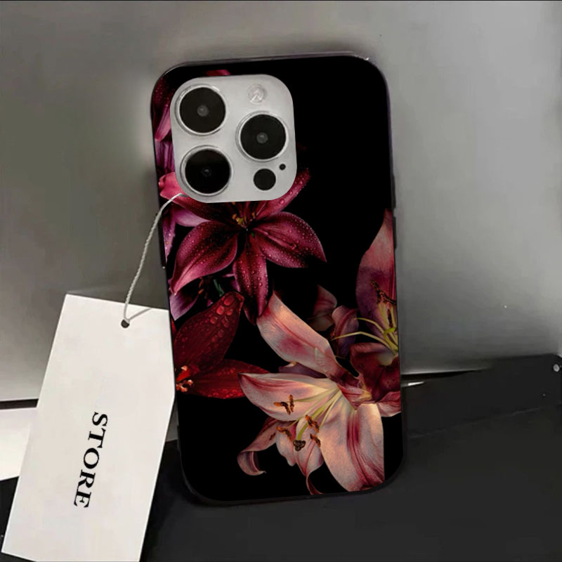 Elegante flor de lírio vermelh - Phone Cases Cool avaliação e preço