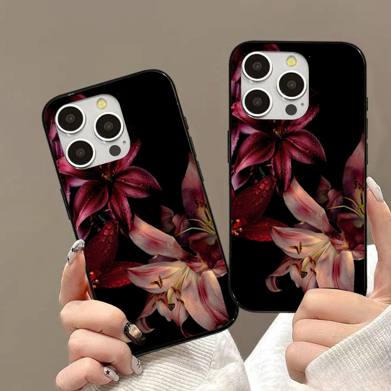 Elegante flor de lírio vermelh - Phone Cases Cool avaliação e preço