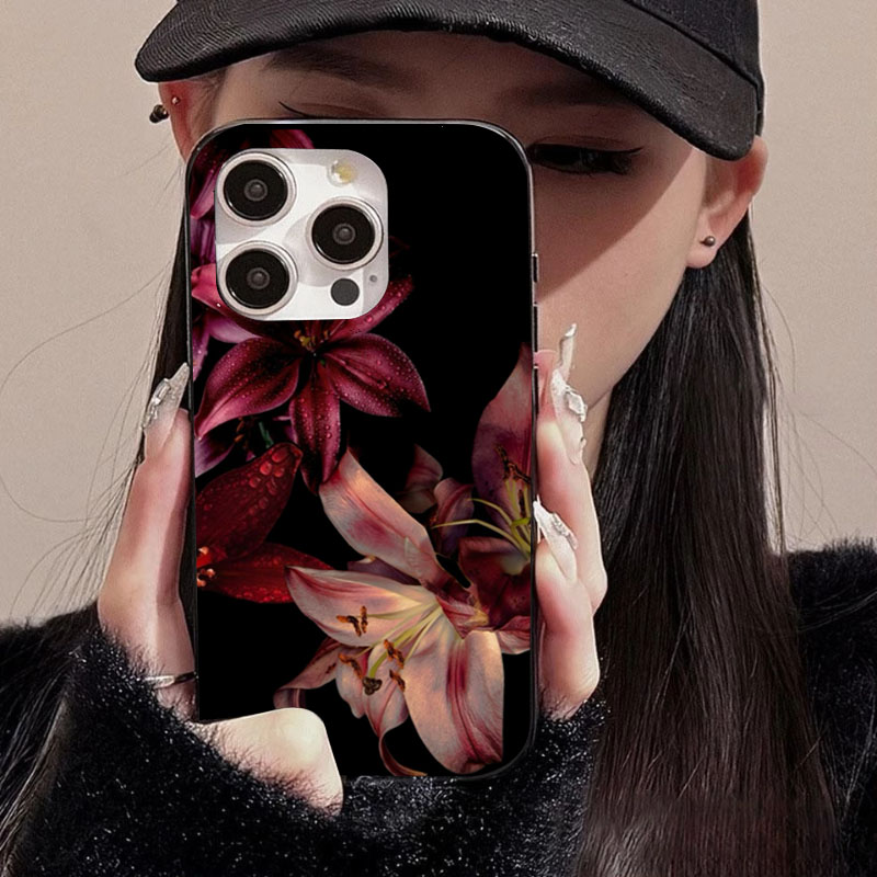 Elegante flor de lírio vermelh - Phone Cases Cool avaliação e preço
